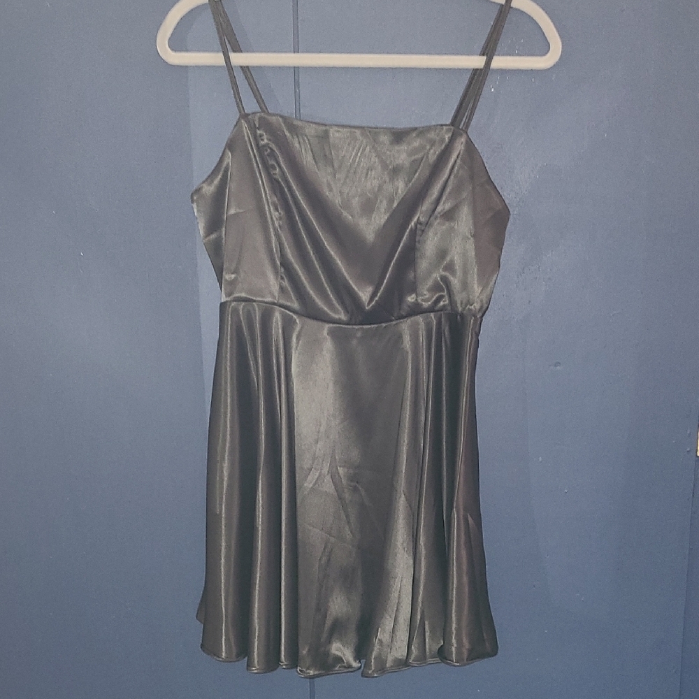 Elegant Black Satin Dress
